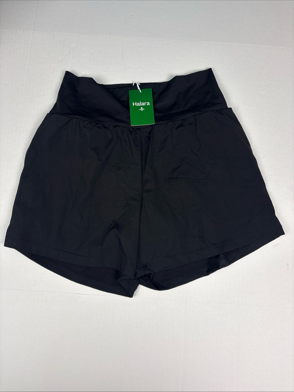 Halara Women Large Shorts Black Solid New Tags Athletic Nylon Spandex Workout
